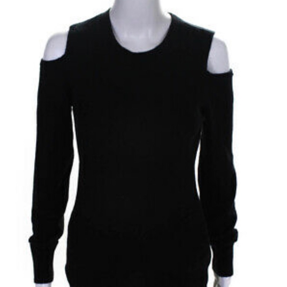 Minnie Rose cashmere cold shoulder sweater